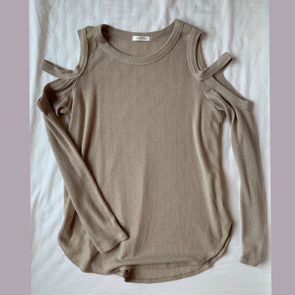 Cold shoulder sweater